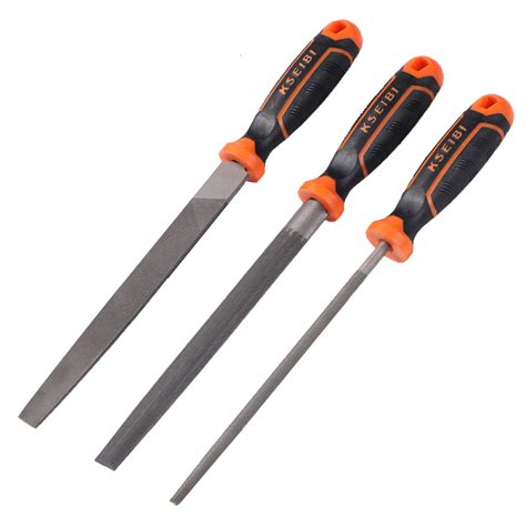 Kseibi Professional 3PCS Metal Steel File Set Include Round Half Round ...