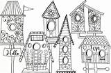 Freebie Friday Birdhouse Adult Coloring Book sketch template