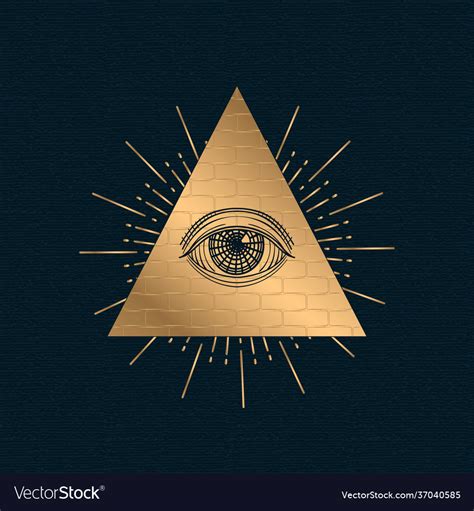 All seeing eye illuminati symbol Royalty Free Vector Image