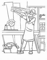 Premium Vector  Carpenter coloring Page For Kids sketch template
