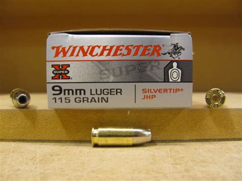 50 Round Box - 9mm Luger Winchester Silvertip 115 grain JHP Hollow ...