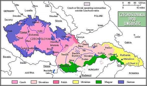 Linguistic map of Czechoslovakia in 1930 : r/MapFans