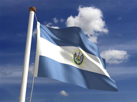 El Salvador flag (with clipping path) - On Havana Street Aurora, CO