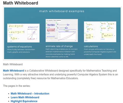 Math Whiteboard | Mathematics, Learning and Technology