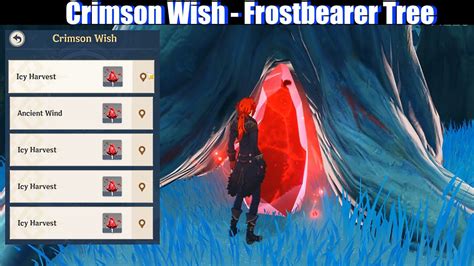 Genshin Impact - Crimson Wish Showcase (Frostbearing Tree Level 8 Dragonspine Agate) - YouTube