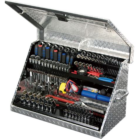 Montezuma Aluminum Open-Top Tool Truck Box — Diamond Plate, 30in.W x 15in.D x 18 1/8in.H ...