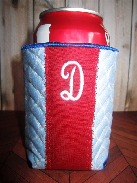 Stripe-Monogram Koozie In The Hoop machine embroidery design - 6x10 | Sealed with a Stitch - dri ...