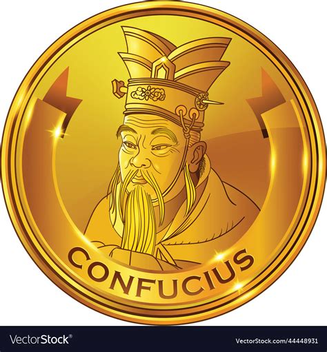 Confucius gold Royalty Free Vector Image - VectorStock
