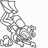 Scuba Diver Coloring Pages Printable Sketch Page sketch template