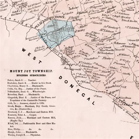 1864 Map of Mount Joy Township, Lancaster County, PA – Uncharted Lancaster