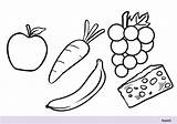 Healthy Food Pictures To Color sketch template