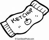 Ketchup Clipart Sauce Bottle Tomato Clip Mustard Coloring Cartoon  sketch template