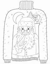 16 Ugly Christmas Sweater Colouring Pages  Mum In The Madhouse sketch template