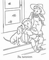 BlueBonkers Kids Coloring Pages  Making Music On The Porch sketch template