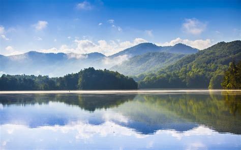 高山森林湖泊自然风景桌面壁纸-壁纸图片大全