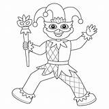 Premium Vector  Mardi Gras Jester Boy Isolated Coloring Page sketch template