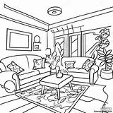 Cozy Living Room Coloring Page  Pagescom sketch template