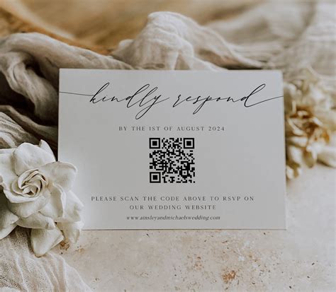 QR Code Wedding RSVP Card Online Reply Card Template Modern - Etsy Canada | Rsvp wedding cards ...