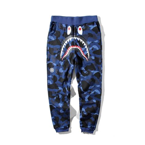 New Men's Shark Cotton Camo Causal Pants Men Casual Blue Red Purple Camouflage Skateboard Hip ...