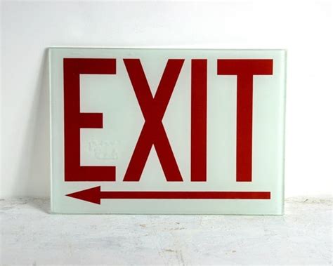 Vintage Glass EXIT Sign by HavenVintage on Etsy