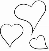 Coloriage Trois Coeurs Simples  Dessin Gratuit à Imprimer sketch template