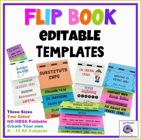 Free Flip Book Template for Teachers Of Mini Flip Book Templates for Interactive Notebooks ...