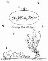 Daily Routine Coloring Book For Children Free Printable sketch template
