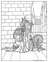 Sleeping Beauty Spinning Wheel Coloring Page sketch template