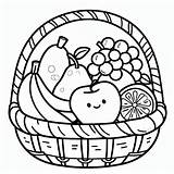 Fruit Basket Coloring Page sketch template