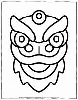 Dragon Mask Coloring Page Free Printable Pages sketch template
