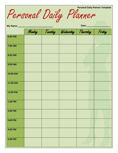Printable Daily Planner Template Unique 40 Printable Daily Planner Templates Free Template Lab ...