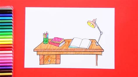 How to draw a Study Table - YouTube