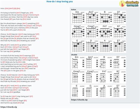 Chord: How do I stop loving you - tab, song lyric, sheet, guitar, ukulele | chords.vip