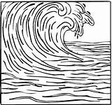 Waves Coloring Pages Sketch Page  pages Tsunami sketch template