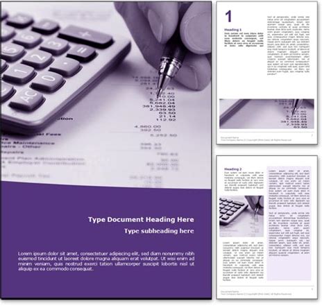 Royalty Free Accounting Microsoft Word Template In Purple