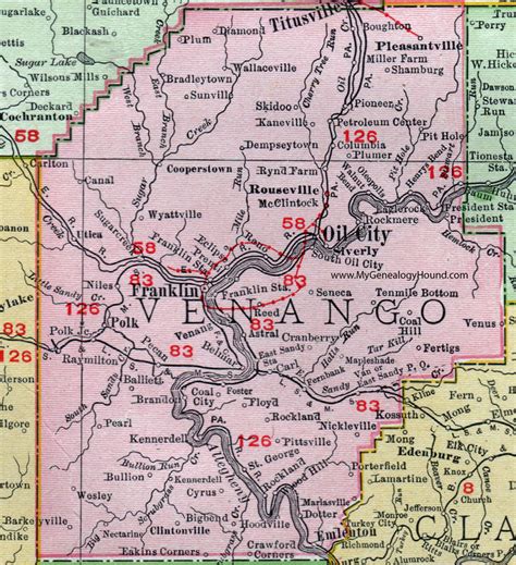 Venango County, Pennsylvania 1911 Map by Rand McNally, Franklin, Oil ...