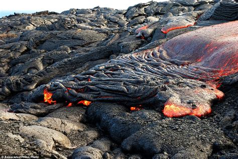 Lava from Hawaii volcano cascades into sea in vivid display | Daily ...