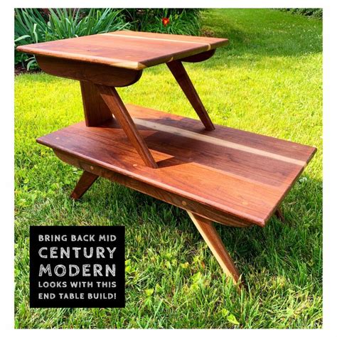 Mid Century Modern Walnut End Table - Lazy Guy DIY | Modern end tables, Wood end tables, End tables