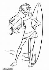 Garota Surfista Para Colorir sketch template