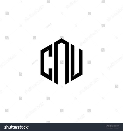 Cnu Letter Logo Design Polygon Monogram Stock Vector (Royalty Free ...