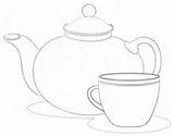 Tea Set Drawing At PaintingValleycom  Explore Collection Of sketch template