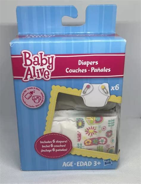 BABY ALIVE REFILL Doll Diapers 3 Pack Cute Flower Design Hasbro $6.00 - PicClick