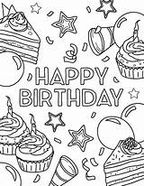 Printable Happy Birthday Coloring Page sketch template