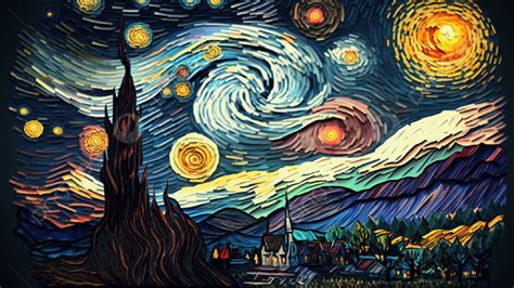 Starry Sky Flow Van Gogh Background Wallpaper Image For, 40% OFF