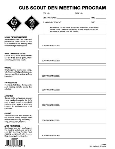 Boy Scout Meeting Ideas | Examples and Forms