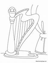 Harp Coloring Page sketch template