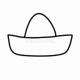 Mexican Hat Sombrero Doodle Style Flat Vector Outline For Coloring  sketch template