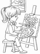Painter coloring Pages sketch template