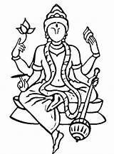 Hindu Gods Drawing Hinduism Coloring Pencil God Drawings Pages  sketch template