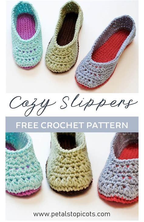 Crochet Slippers - A Free Crochet Slipper Pattern! - Petals to Picots